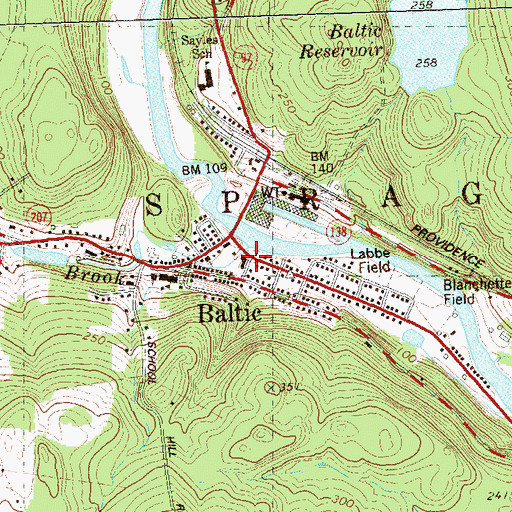 Topographic Map of Baltic Resident State Patrol Office, CT
