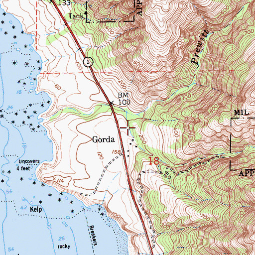 Topographic Map of White Valley Campground, CA