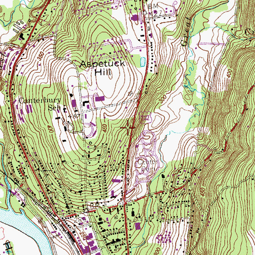 Topographic Map of New Milford Police Department, CT