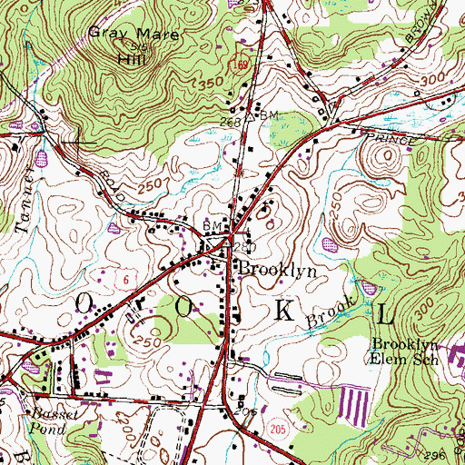 Topographic Map of Brooklyn Resident State Patrol Office, CT