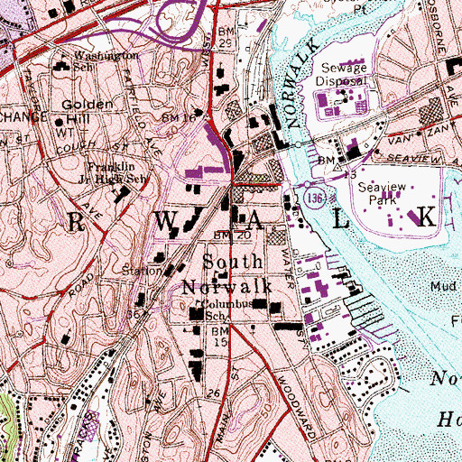 Topographic Map of Norwalk Police Department, CT