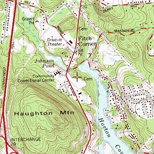 Topographic Map of Montville Police Department, CT
