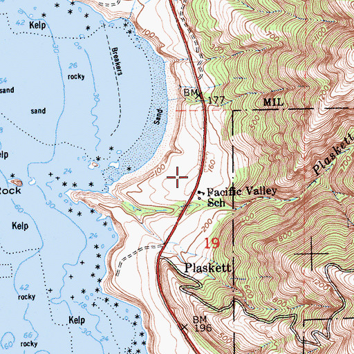 Topographic Map of Sand Dollar Picnic Area, CA