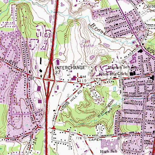 Topographic Map of Windsor Police Department, CT