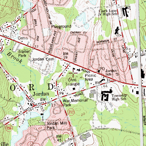 Topographic Map of Waterford Police Department, CT