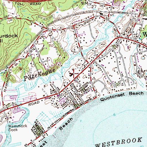 Topographic Map of Westbrook Police Department, CT