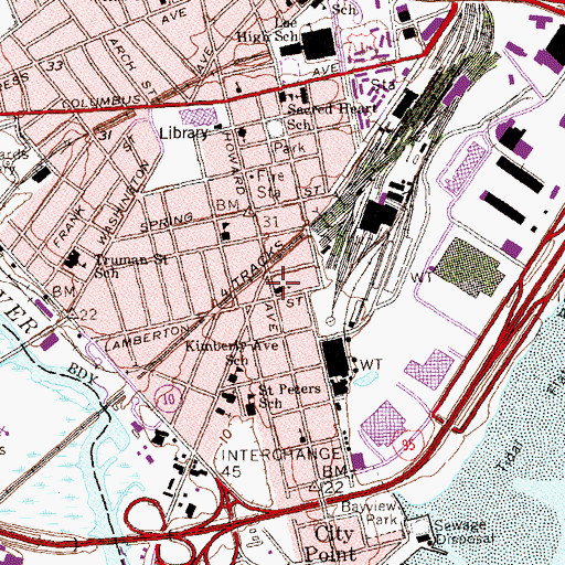 Topographic Map of New Haven Police Dept, CT