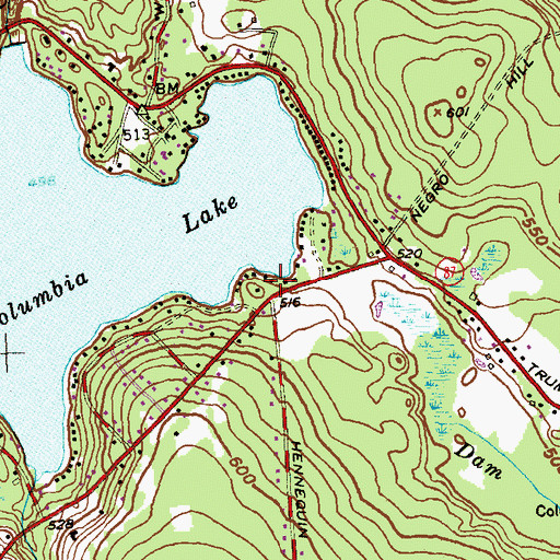 Topographic Map of Columbia Resident State Patrol Office, CT