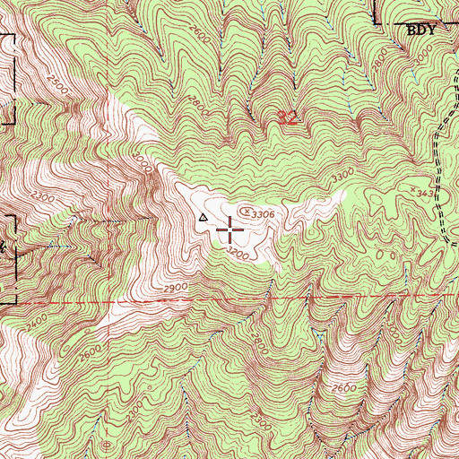 Topographic Map of Prewitt Ridge Campground, CA