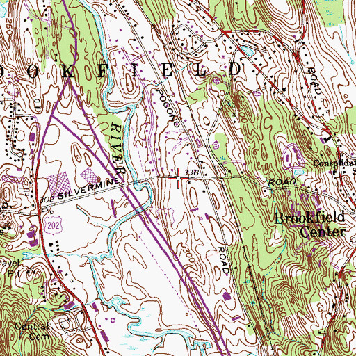 Topographic Map of Brookfield Police Department, CT