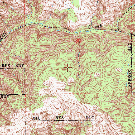Topographic Map of Alms Campground, CA