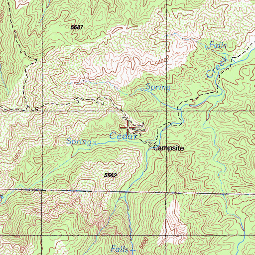 Topographic Map of Cedar Lake Trail, CA