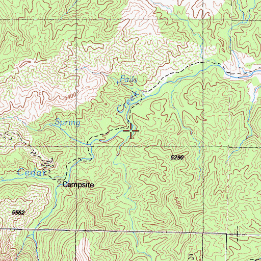 Topographic Map of Cedar Campground, CA