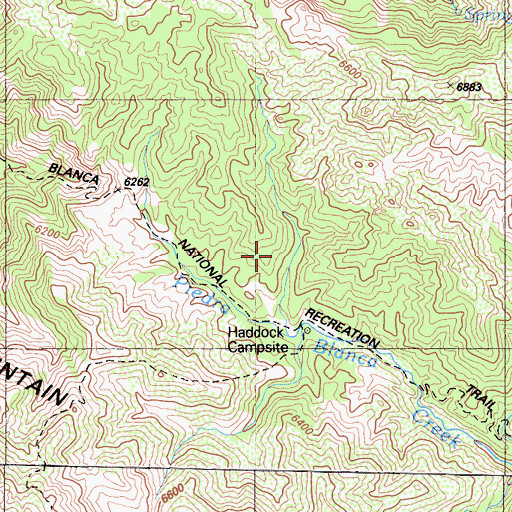 Topographic Map of Haddock Campground, CA