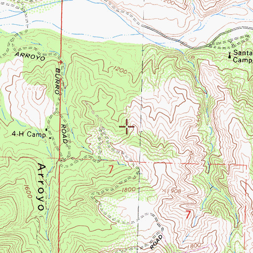 Topographic Map of White Oaks Campground, CA