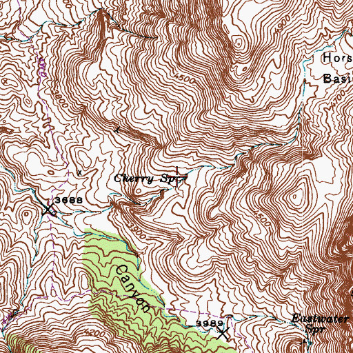Topographic Map of Cherry Spring, AZ