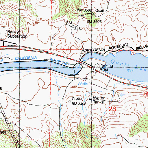 Topographic Map of Old Bailey Ranch (historical), CA