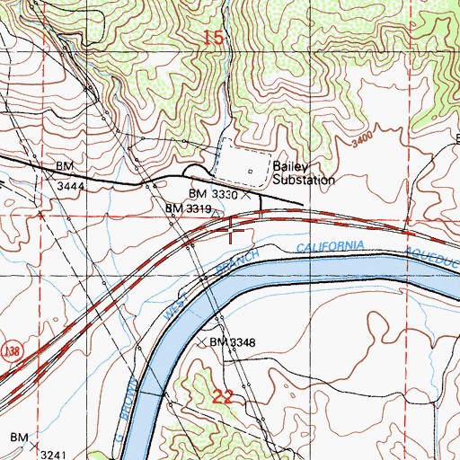 Topographic Map of Quail Lake School, CA