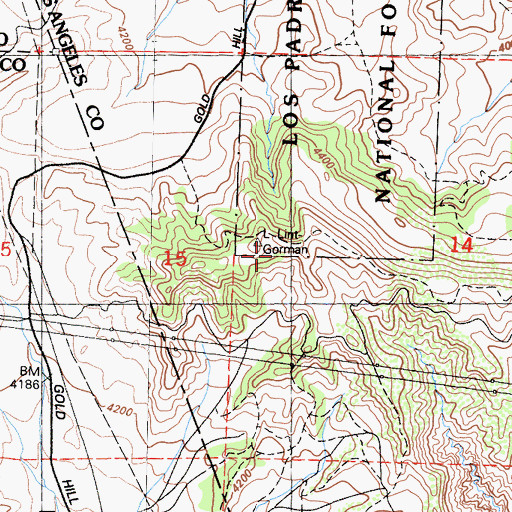 Topographic Map of Mount Pines, CA