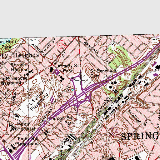 Topographic Map of Massachusetts State Patrol, MA