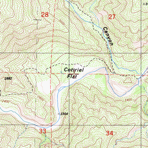 Topographic Map of Coltrell Flat Camp, CA