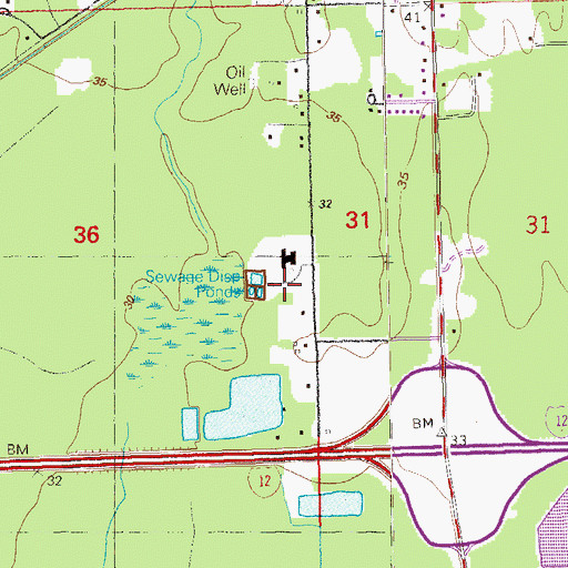 Topographic Map of Livingston Parish Detention Center, LA
