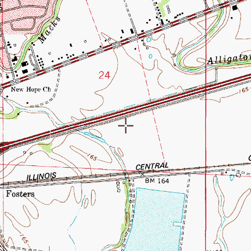 Topographic Map of Louisiana State Police Troop G, LA