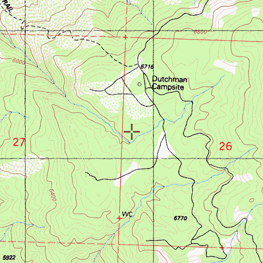 Topographic Map of Dutchman Campground, CA