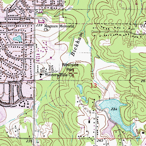 Topographic Map of Shreveport Police Department District 9, LA