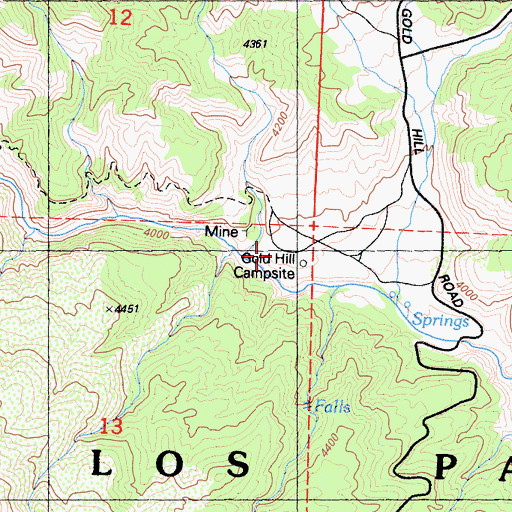 Topographic Map of Gold Hill Administrative Site Campground, CA