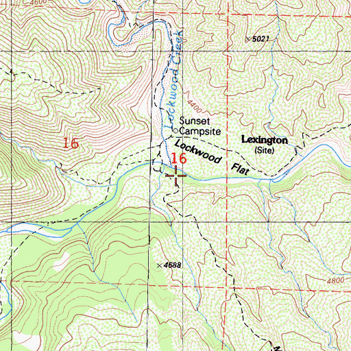 Topographic Map of Sunset Campground, CA