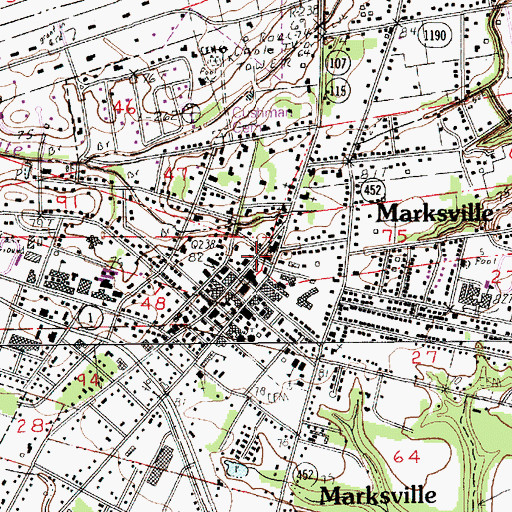 Topographic Map of Marksville Police Department, LA