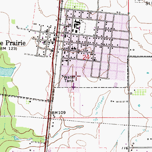 Topographic Map of Pine Prairie Police Department, LA