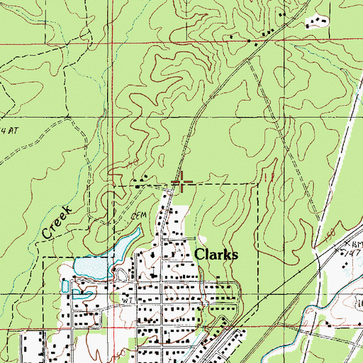Topographic Map of Caldwell Parish Detention Center, LA