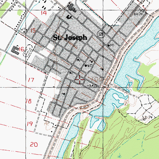Topographic Map of Tensas Parish Sheriff's Office, LA