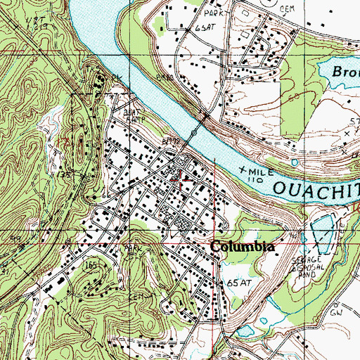 Topographic Map of Caldwell Parish Sheriff's Office, LA