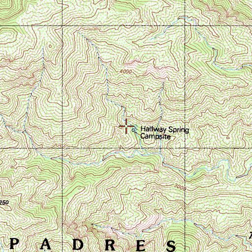 Topographic Map of Halfway Spring, CA