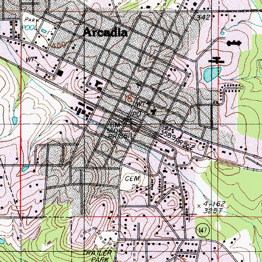 Topographic Map of Arcadia Police Department, LA