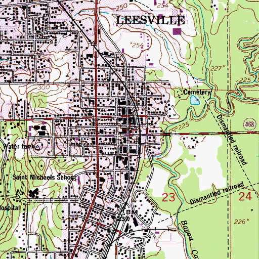 Topographic Map of Vernon Parish Sheriff's Office, LA