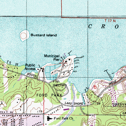 Topographic Map of Shreveport Police Lake Patrol, LA