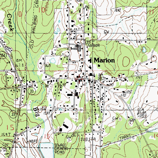 Topographic Map of Marion Police Department, LA