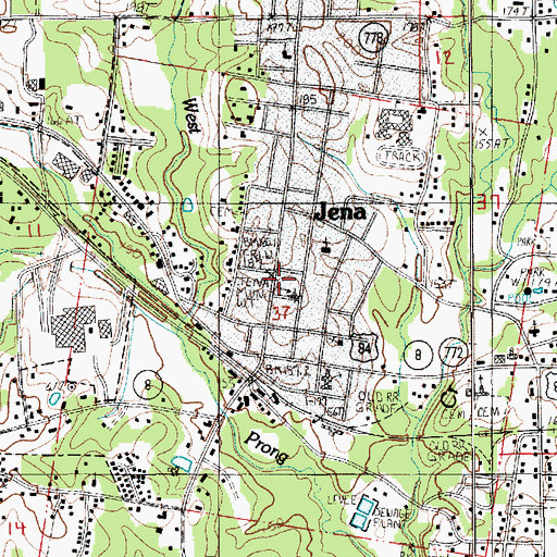Topographic Map of La Salle Parish Sheriff's Office, LA