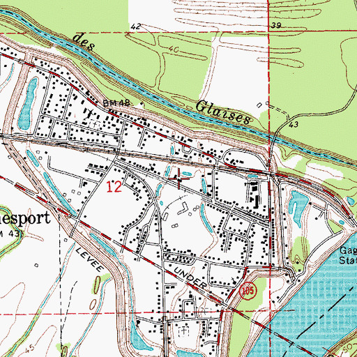 Topographic Map of Simmesport Police Department, LA