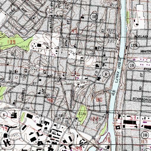 Topographic Map of Natchitoches Police Department, LA