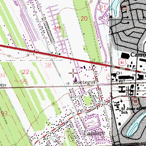 Topographic Map of Sherman Walker Correctional Center, LA