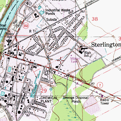 Topographic Map of Sterlington Police Department, LA