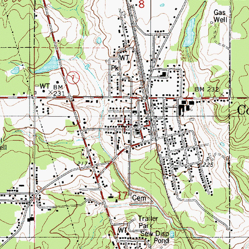 Topographic Map of Cotton Valley Police Department, LA