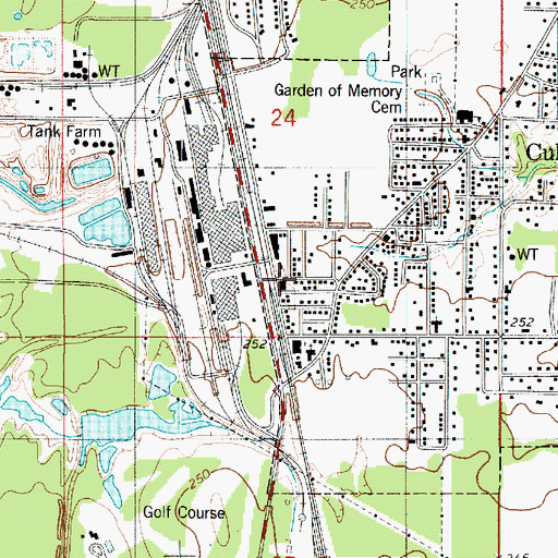 Topographic Map of Cullen Police Department, LA