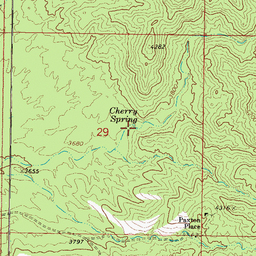 Topographic Map of Cherry Spring, AZ