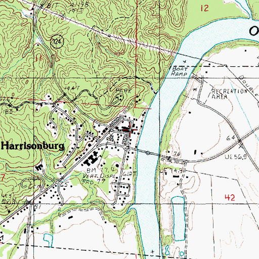 Topographic Map of Harrisonburg Police Department, LA